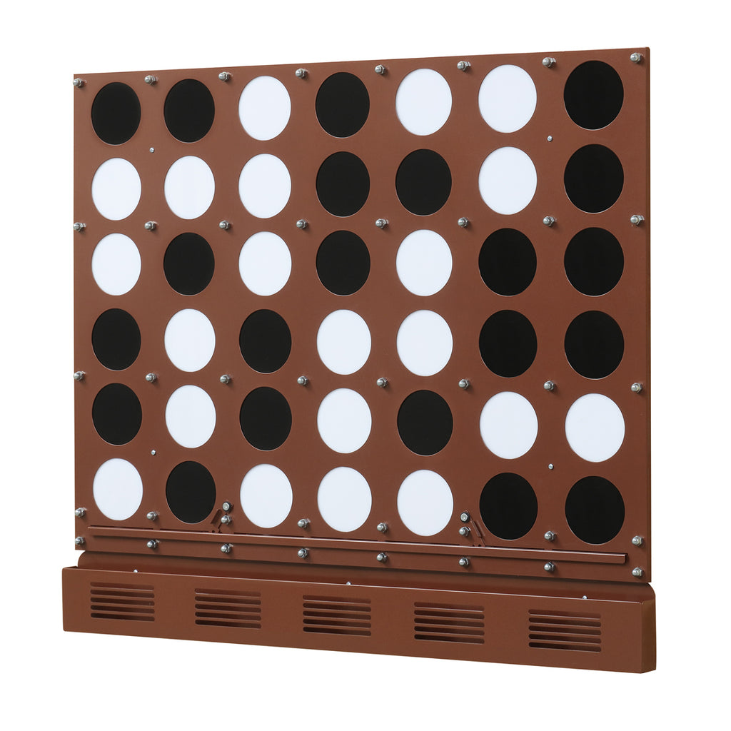 Wall-mounted Metal Connect-4 Game with Acrylic Discs-Walnut