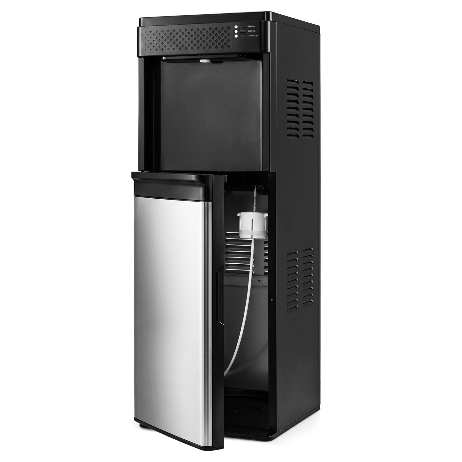Water Dispenser with Ice Maker 3 in 1 Bottom Loading Water Cooler for 5 Gallon Bottle-Black