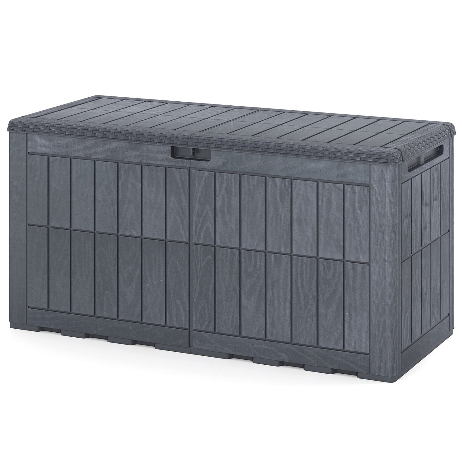 Coffre de rangement extérieur étanche et verrouillable pour outils, coussins et équipements de piscine - Gris