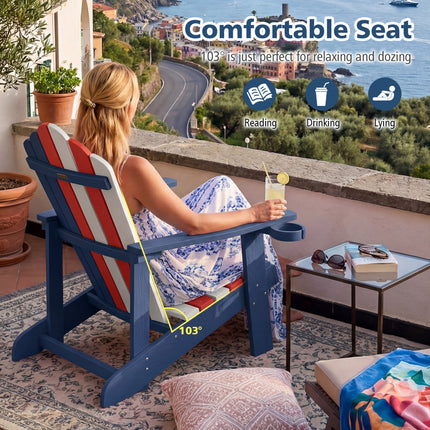 Weather Resistant HIPS Outdoor Adirondack Chair with Cup Holder-Colorful