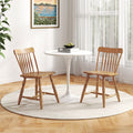 Windsor Dining Chairs Set of 2 with Curved Spindle Back-Natural