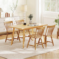 Windsor Dining Chairs Set of 4 with Curved Spindle Back-Natural