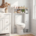 Wood Over the Toilet Bathroom Space Saver with Paper Holder and Shelf-White