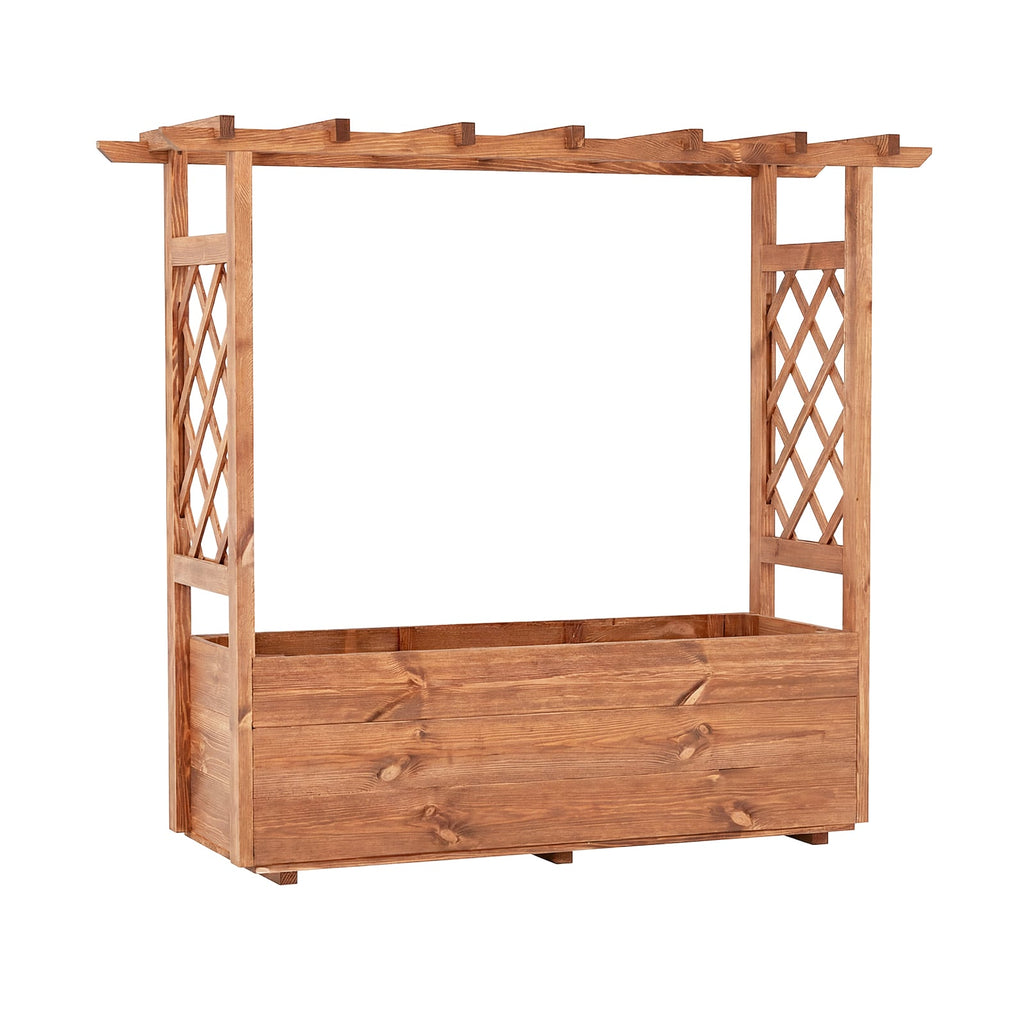 Jardinière surélevée en bois avec toit suspendu - Orange