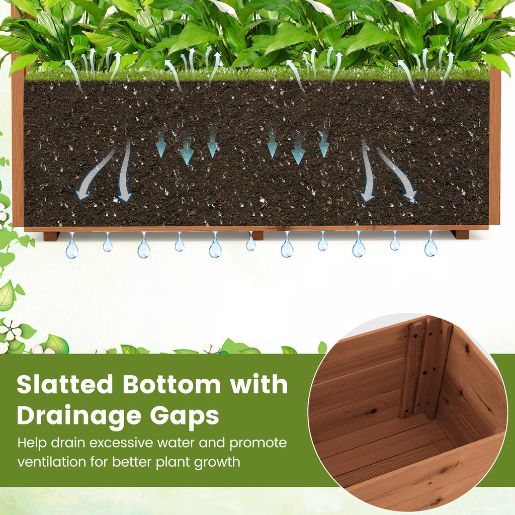 Jardinière surélevée en bois avec toit suspendu - Orange