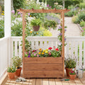 Jardinière surélevée en bois avec toit suspendu - Orange