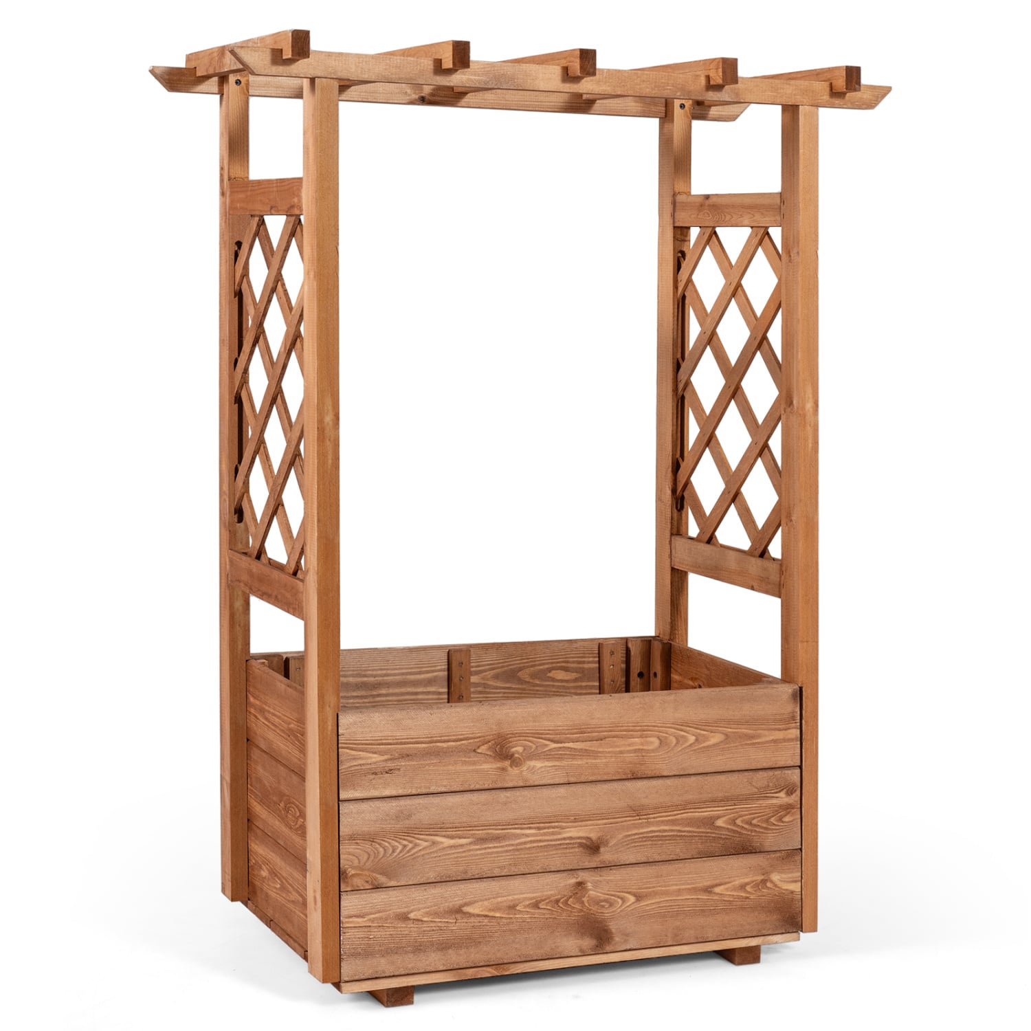 Jardinière surélevée en bois avec toit suspendu - Orange