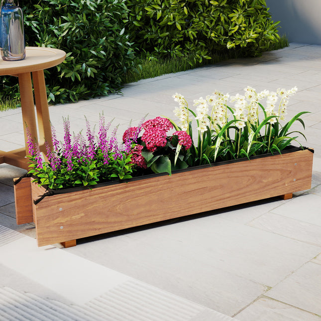 Wooden Raised Garden Bed with Drainage Holes for Vegetable Flower Herb Succulent