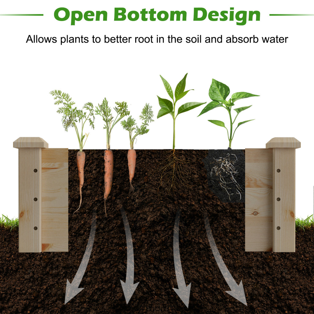 Wooden Vegetable Raised Garden Bed for Backyard Patio Balcony