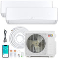 X-Pro 18000 BTU 2 Zone 24 SEER2 Mini Split AC with Heat Pump-9K + 12K