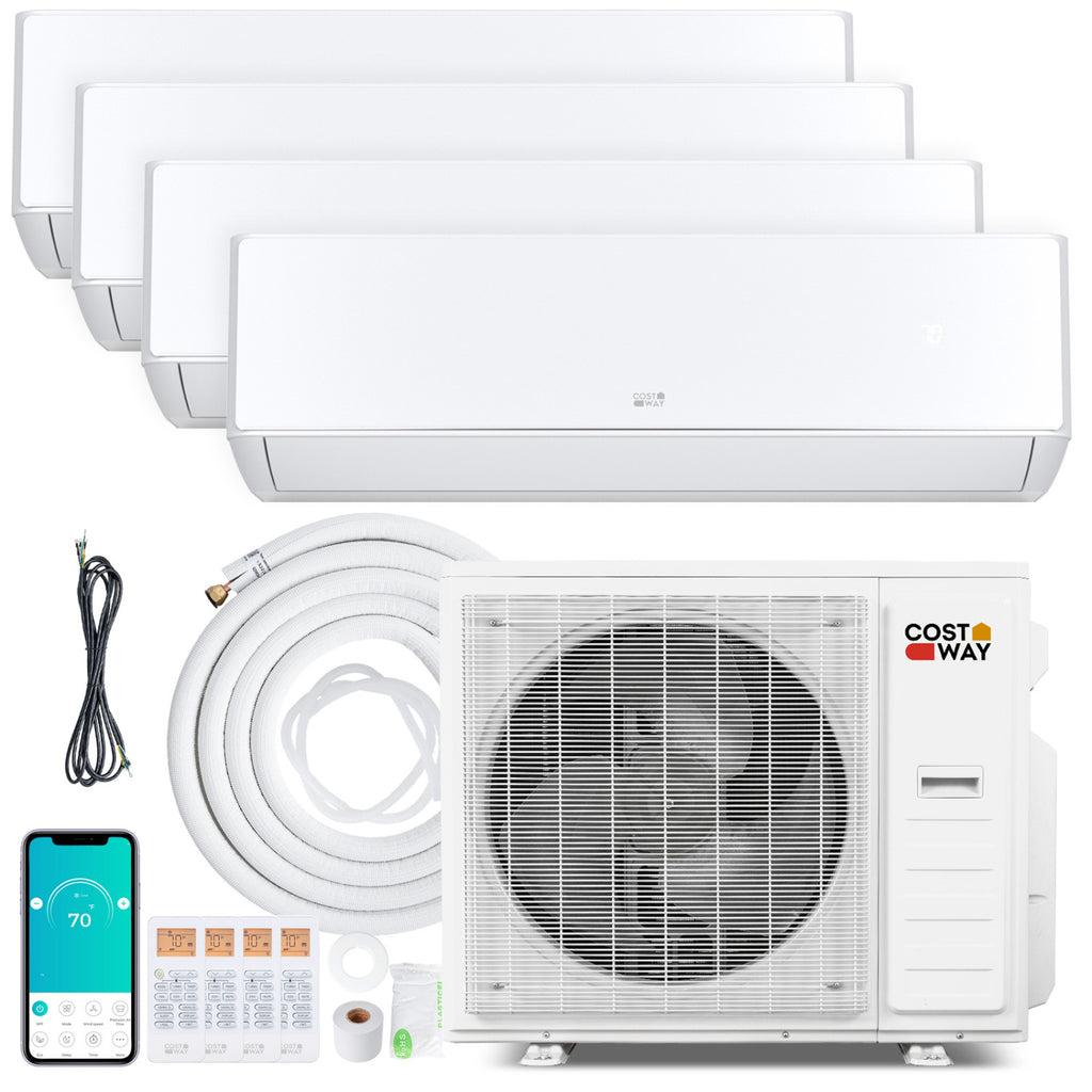 X-Pro 35000 BTU 4 Zone 22.5 SEER2 Mini Split AC with Heat Pump-9K + 9K + 9K + 12K