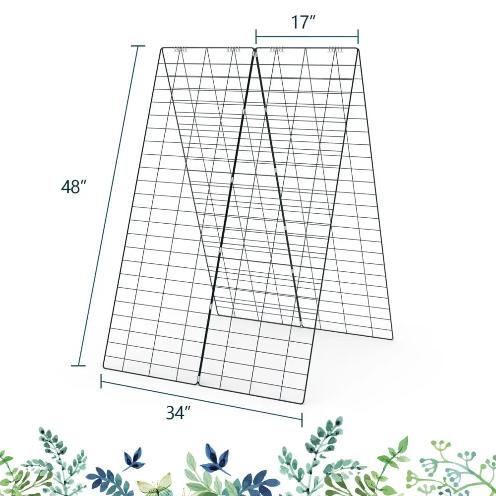 A-Frame Garden Trellis for Climbing Plant with Ground Stake and Cable Tie-Green - Green - Plant Supports