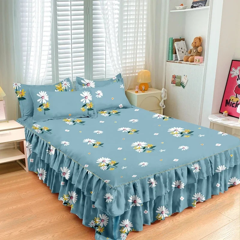 Princess Style Bed Skirt – Smooth Bedsheet Cover Twin/Queen/King