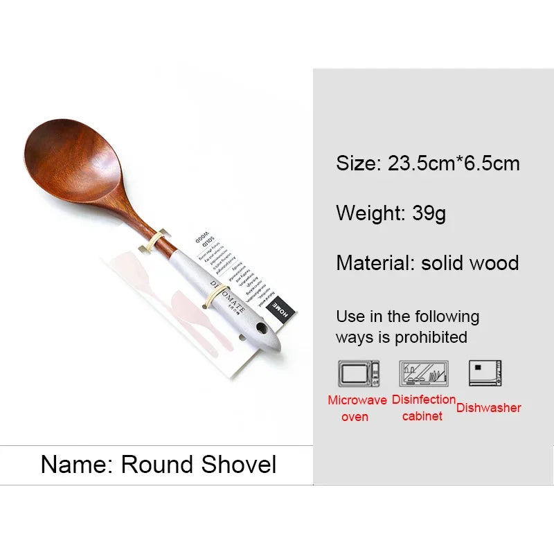 Wooden Cooking Utensils Set – Rice, Soup & Non-Stick Spoons