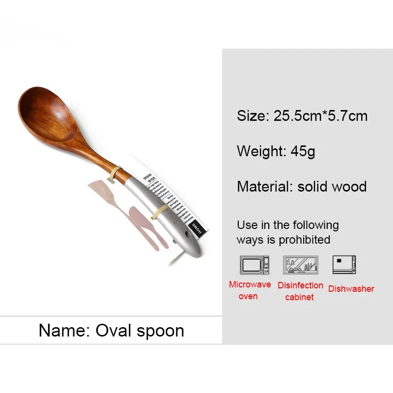 Wooden Cooking Utensils Set – Rice, Soup & Non-Stick Spoons