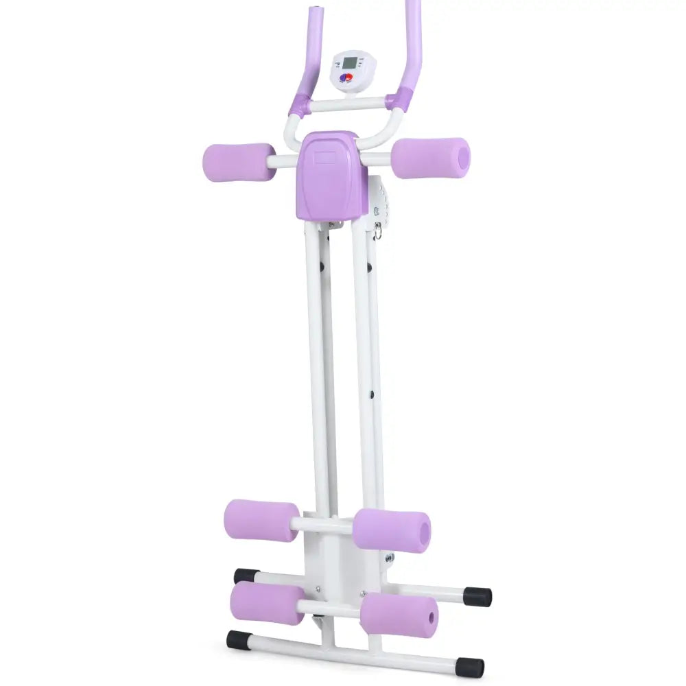 Ab Workout Equipment Foldable Abdominal Trainer Adjustable Ab Machine-White - White - Benches Racks & Bars