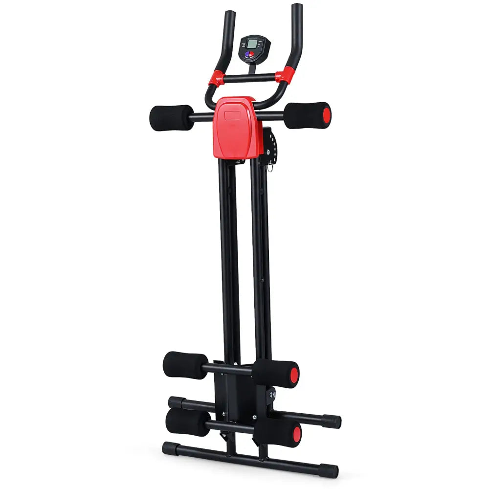Ab Workout Equipment Foldable Abdominal Trainer Adjustable Ab Machine-Black - Black - Benches Racks & Bars