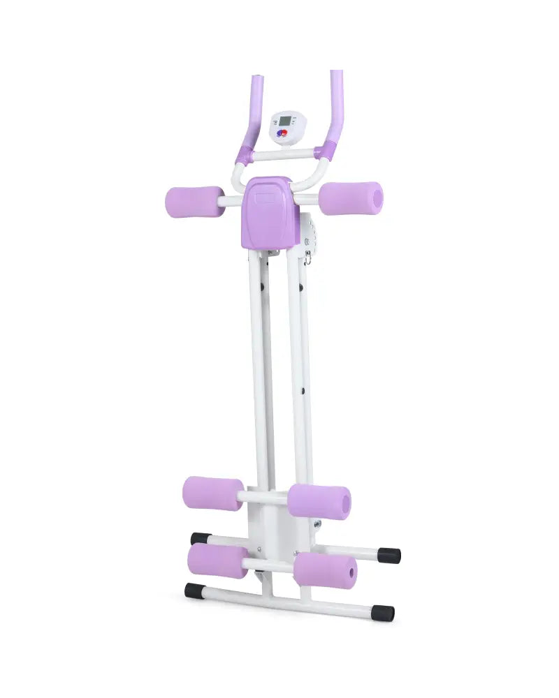 Ab Workout Equipment Foldable Abdominal Trainer Adjustable Ab Machine-White - White - Benches Racks & Bars