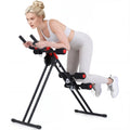 Ab Workout Equipment Foldable Abdominal Trainer Adjustable Ab Machine-Black - Black - Benches Racks & Bars