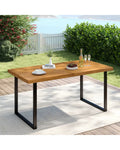 Acacia Wood Dining Table for 6 People Wooden Rectangular Table - Patio Dining Tables