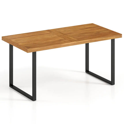 Acacia Wood Dining Table for 6 People Wooden Rectangular Table - Patio Dining Tables