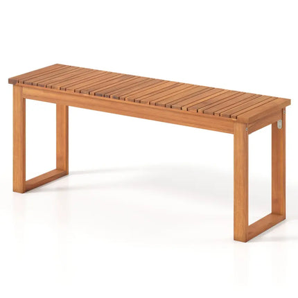 Acacia Wood Outdoor Garden Bench Set of 1/2 with Slatted Seat for Front Porch-Set of 1 - Outdoor Benches