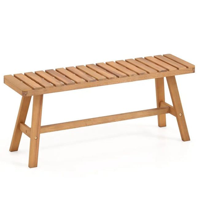 Acacia Wood Outdoor Garden Bench Set of 1/2 with Slatted Seat and 800 lbs Capacity-Set of 1 - Outdoor Benches