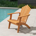 Acacia Wood Outdoor Patio Chair with 400 lbs Weight Capacity-Natural - Natural - Adirondack Chairs