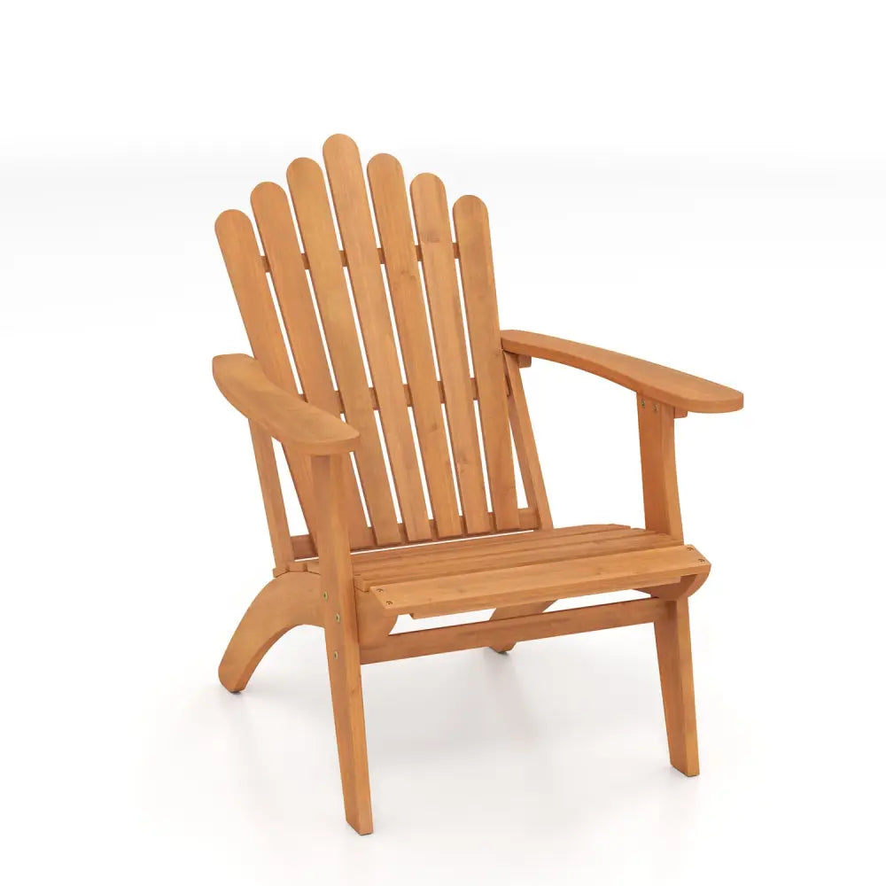 Acacia Wood Outdoor Patio Chair with 400 lbs Weight Capacity-Natural - Natural - Adirondack Chairs