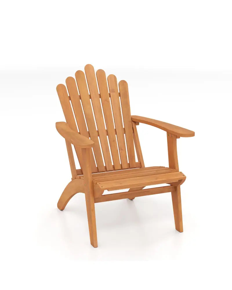Acacia Wood Outdoor Patio Chair with 400 lbs Weight Capacity-Natural - Natural - Adirondack Chairs