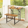 Acacia Wood Patio Table Bench Set One-Side Picnic Table and Seat - Natural - Picnic Tables