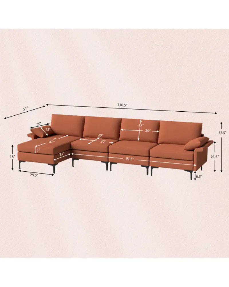 Accent Chair + Side Table + L-Shaped Sectional Sofa /3-Piece Modern Living Room Furniture Set/ - Gray - Sofas &