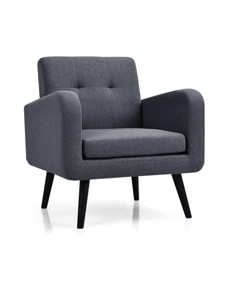 Accent Chair + Side Table + L-Shaped Sectional Sofa /3-Piece Modern Living Room Furniture Set/ - Gray - Sofas &