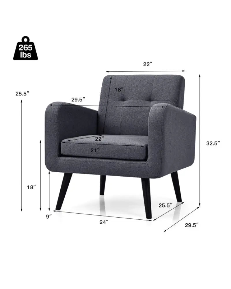 Accent Chair + Side Table + L-Shaped Sectional Sofa /3-Piece Modern Living Room Furniture Set/ - Gray - Sofas &