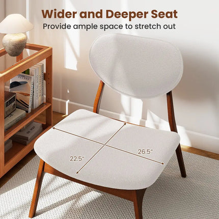 Accent Chairs Set of 2 with Side Table and Solid Wood Frame-Beige - Beige - Accent Chairs