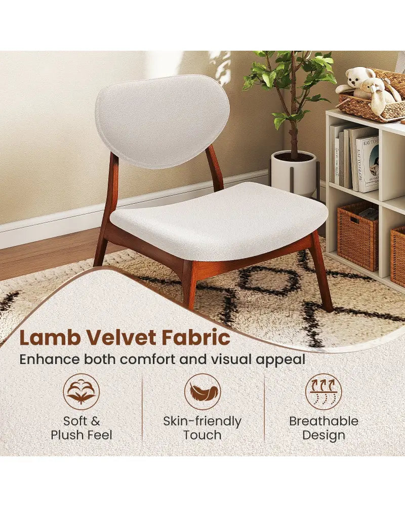 Accent Chairs Set of 2 with Side Table and Solid Wood Frame-Beige - Beige - Accent Chairs