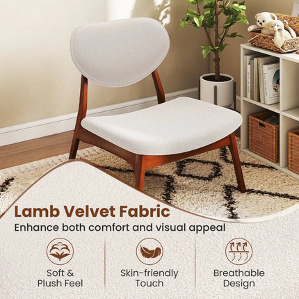 Accent Chairs Set of 2 with Side Table and Solid Wood Frame-Beige - Beige - Accent Chairs