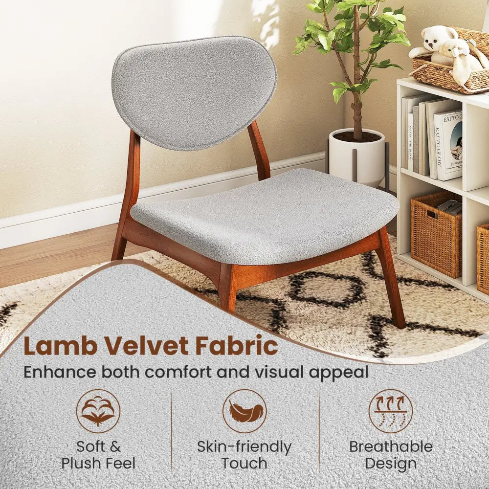 Accent Chairs Set of 2 with Side Table and Solid Wood Frame-Gray - Gray - Accent Chairs