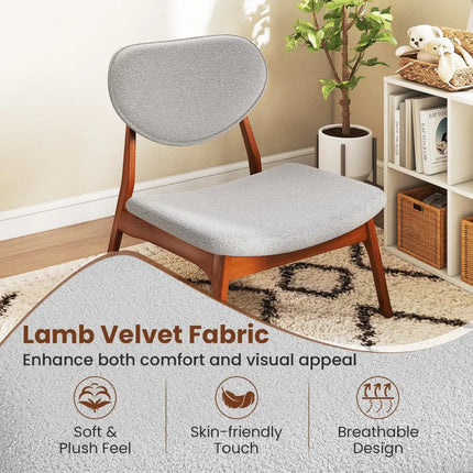 Accent Chairs Set of 2 with Side Table and Solid Wood Frame-Gray - Gray - Accent Chairs