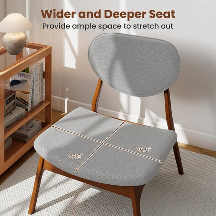 Accent Chairs Set of 2 with Side Table and Solid Wood Frame-Gray - Gray - Accent Chairs