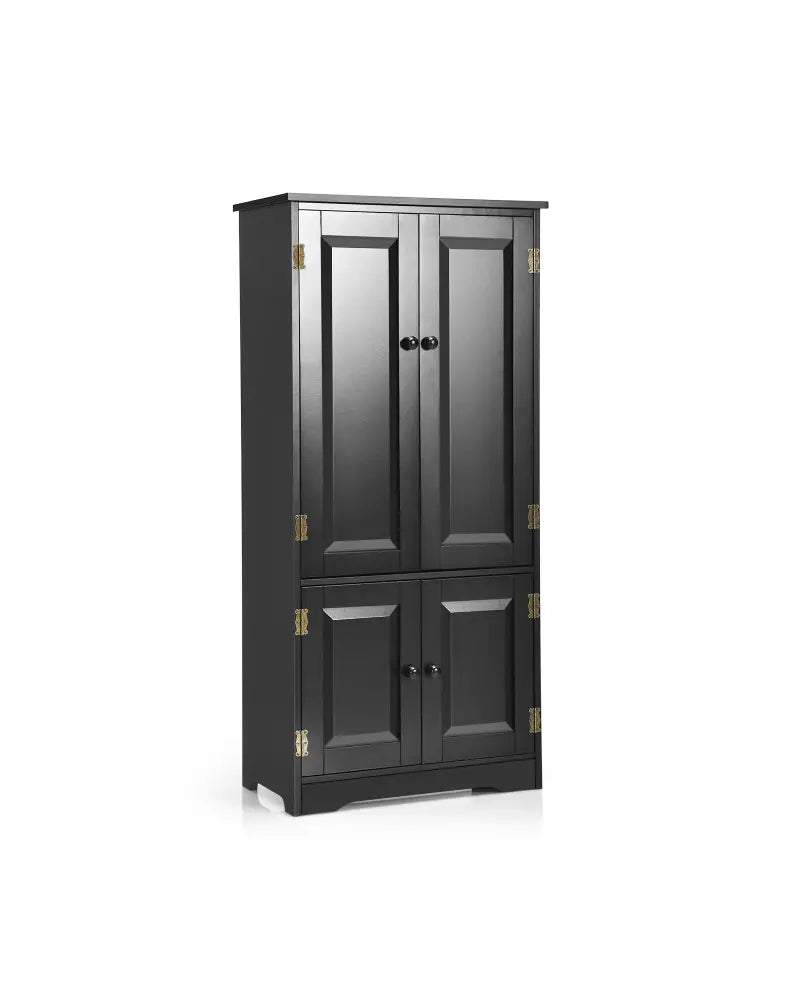 Accent Floor Storage Cabinet with Adjustable Shelves Antique 2-Door-Black - Black - Sideboards Cabinets & Buffets