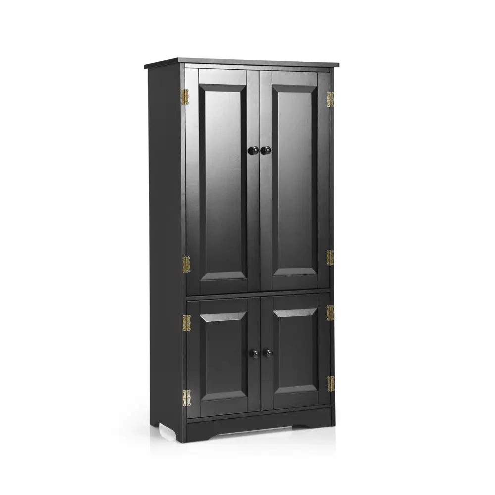 Accent Floor Storage Cabinet with Adjustable Shelves Antique 2-Door-Black - Black - Sideboards Cabinets & Buffets