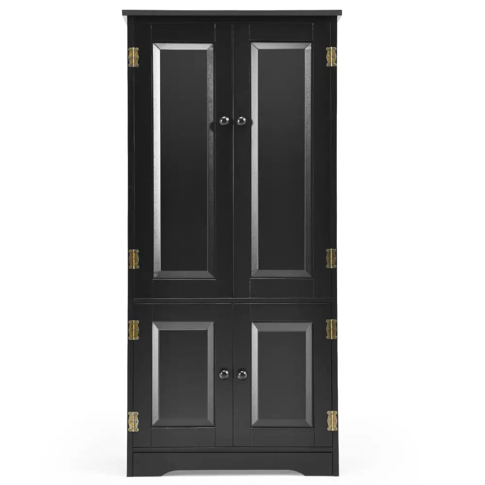 Accent Floor Storage Cabinet with Adjustable Shelves Antique 2-Door-Black - Black - Sideboards Cabinets & Buffets