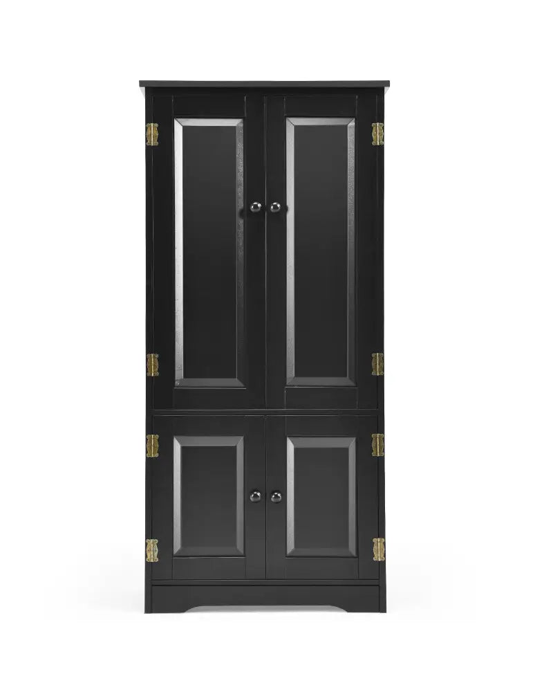 Accent Floor Storage Cabinet with Adjustable Shelves Antique 2-Door-Black - Black - Sideboards Cabinets & Buffets
