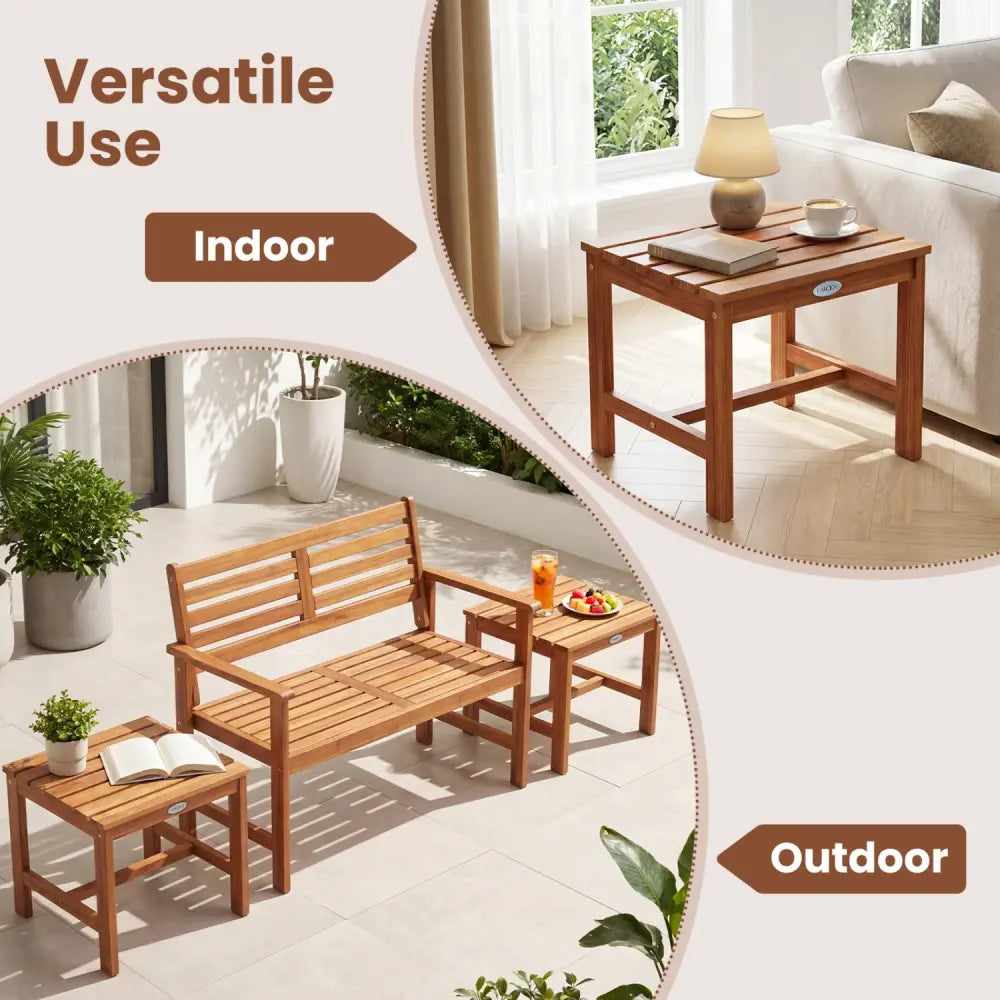 Adirondack Chair Set of 2 with Side Table for Deck Garden and Porch - Patio Conversation Sets