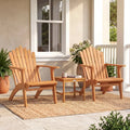 Adirondack Chair Set of 2 with Side Table for Deck Garden and Porch - Patio Conversation Sets