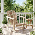 Adirondack Rocking Chair with Slatted Seat and High Fanned Back-Natural - Natural - Adirondack Chairs