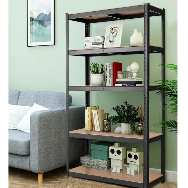 Adjust 30 x60 Inch 5 Level Garage Tool Shelf Storage-Black - Black - Garages