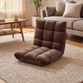 Adjustable 14-position Cushioned Floor Chair-Coffee - Brown - Floor Chairs