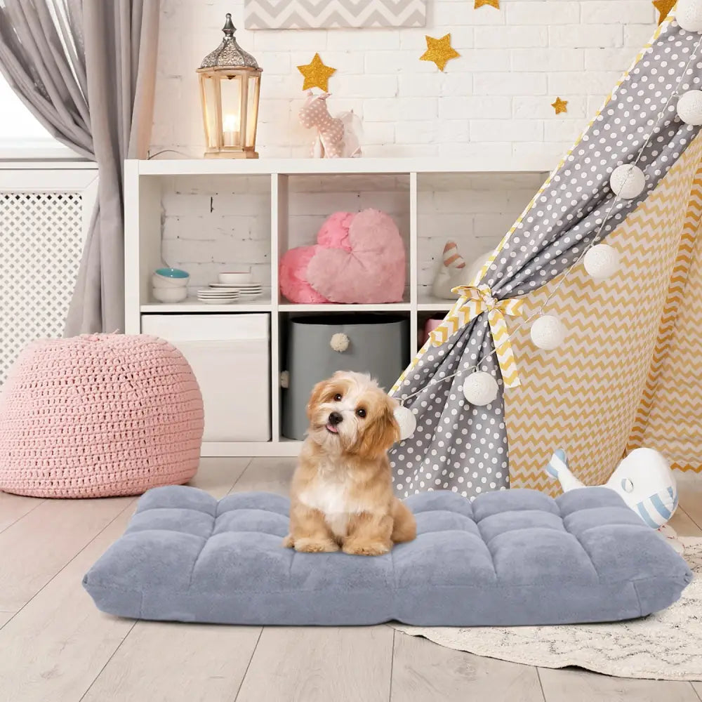 Adjustable 14-position Cushioned Floor Chair-Gray - Gray - Floor Chairs